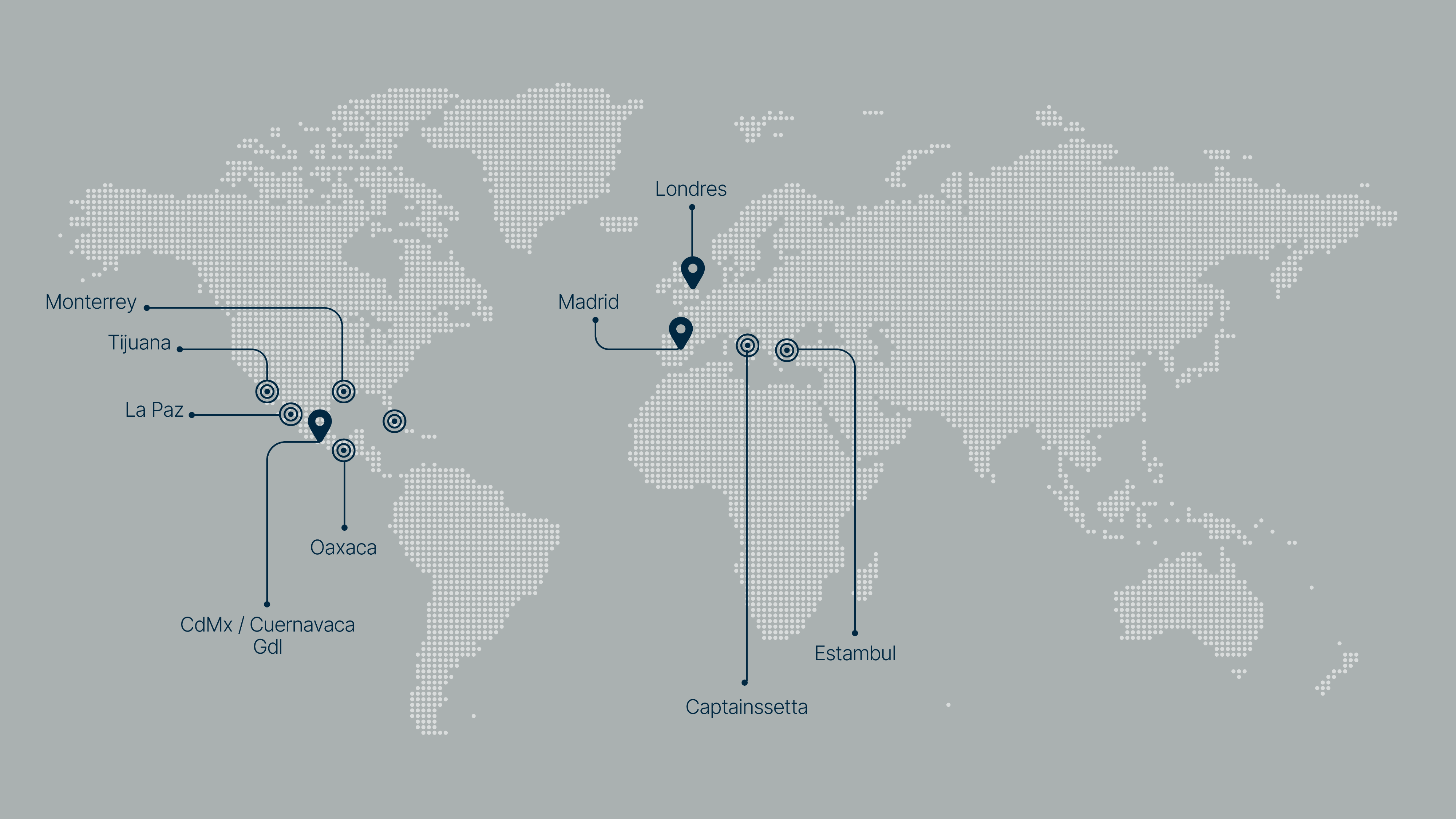 Mapa de proyectos BACE Arquitectos